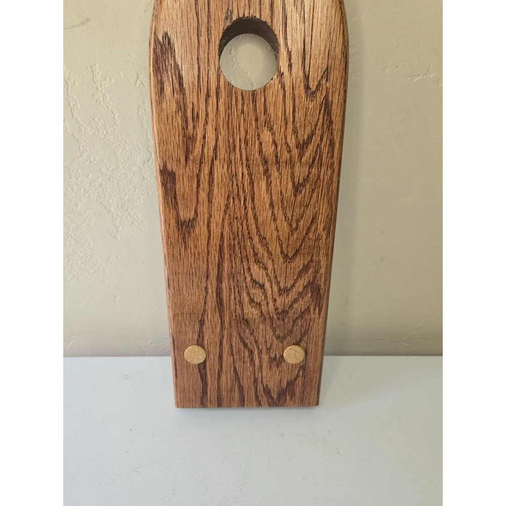 Vintage Wood Balancing Wine Bottle Holder Cork Coaster Mid Century Wet Bar